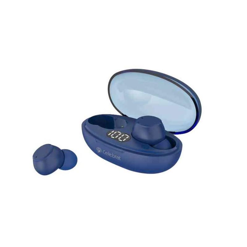 CELEBRAT earphones με θήκη φόρτισης TWS-W32, BLUE True Wireless, μπλε