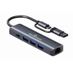 POWERTECH  PTR-0150, 5 θυρών, USB & USB-C , γκρι (DM)